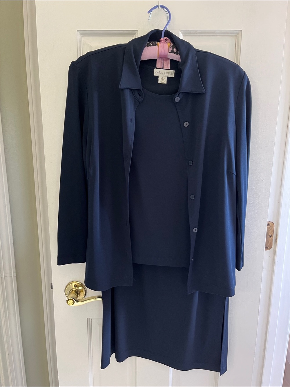 Casual Corner Navy Three-Piece Skirt Set